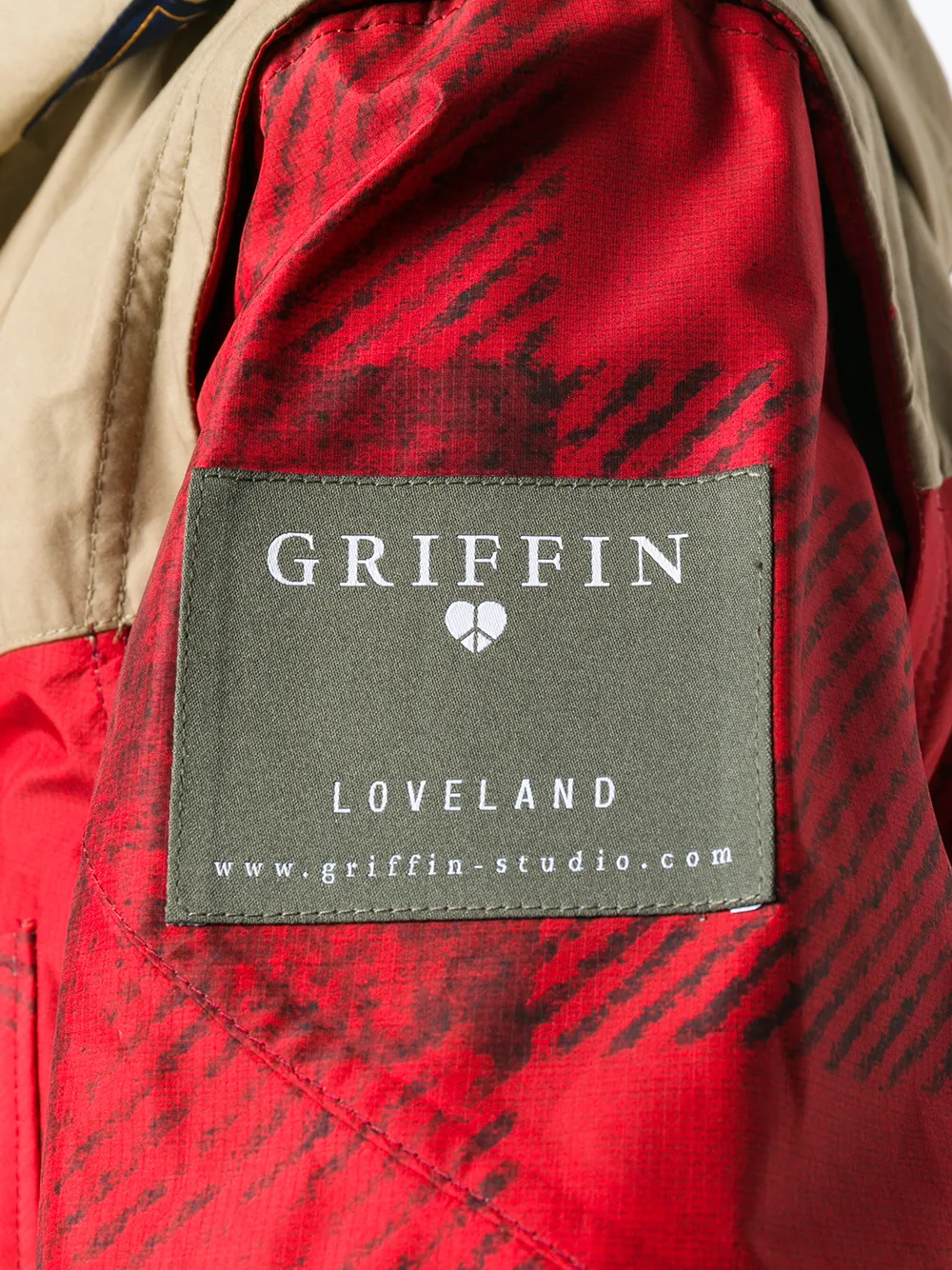 Woolrich parka met contrasterend pand Rood