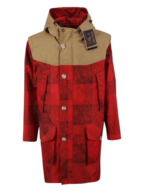 Woolrich contrast panel parka coat