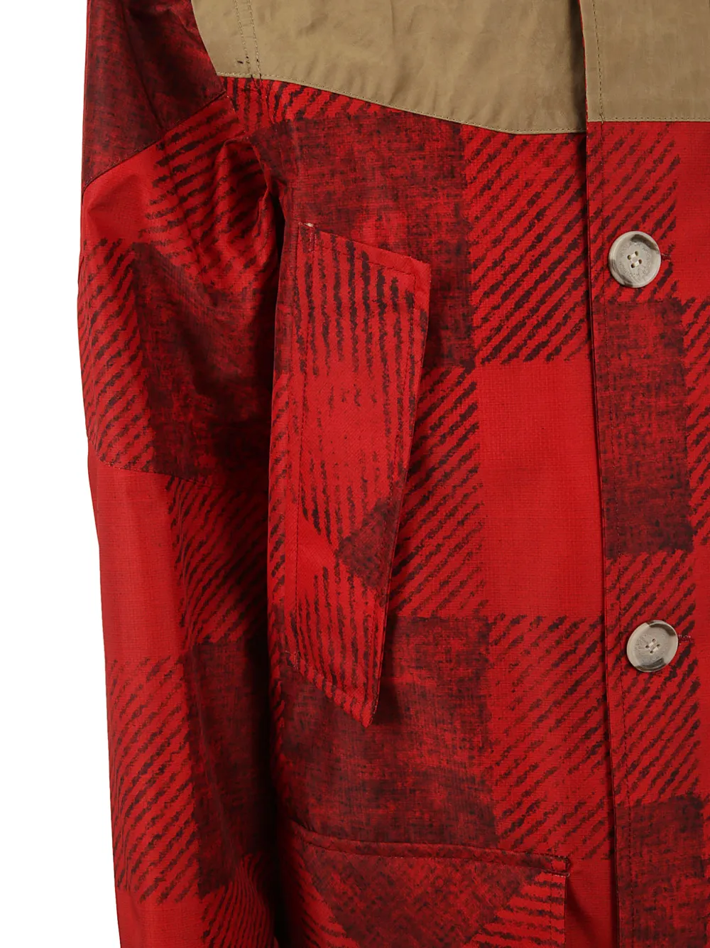Woolrich parka met contrasterend pand Rood
