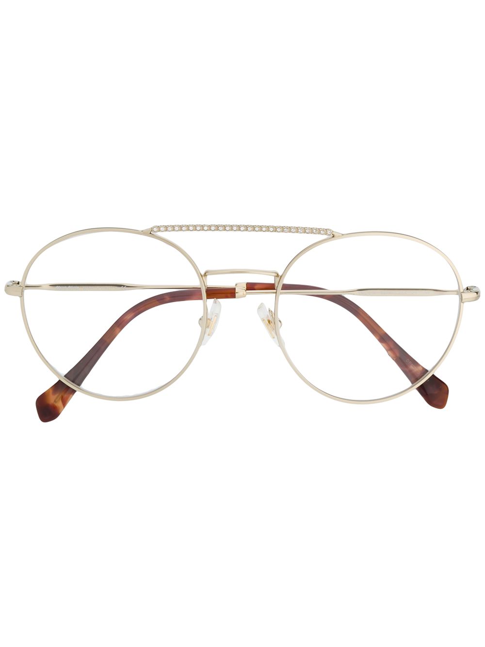 Miu Miu Eyewear Crystal Embellished Glasses - Farfetch