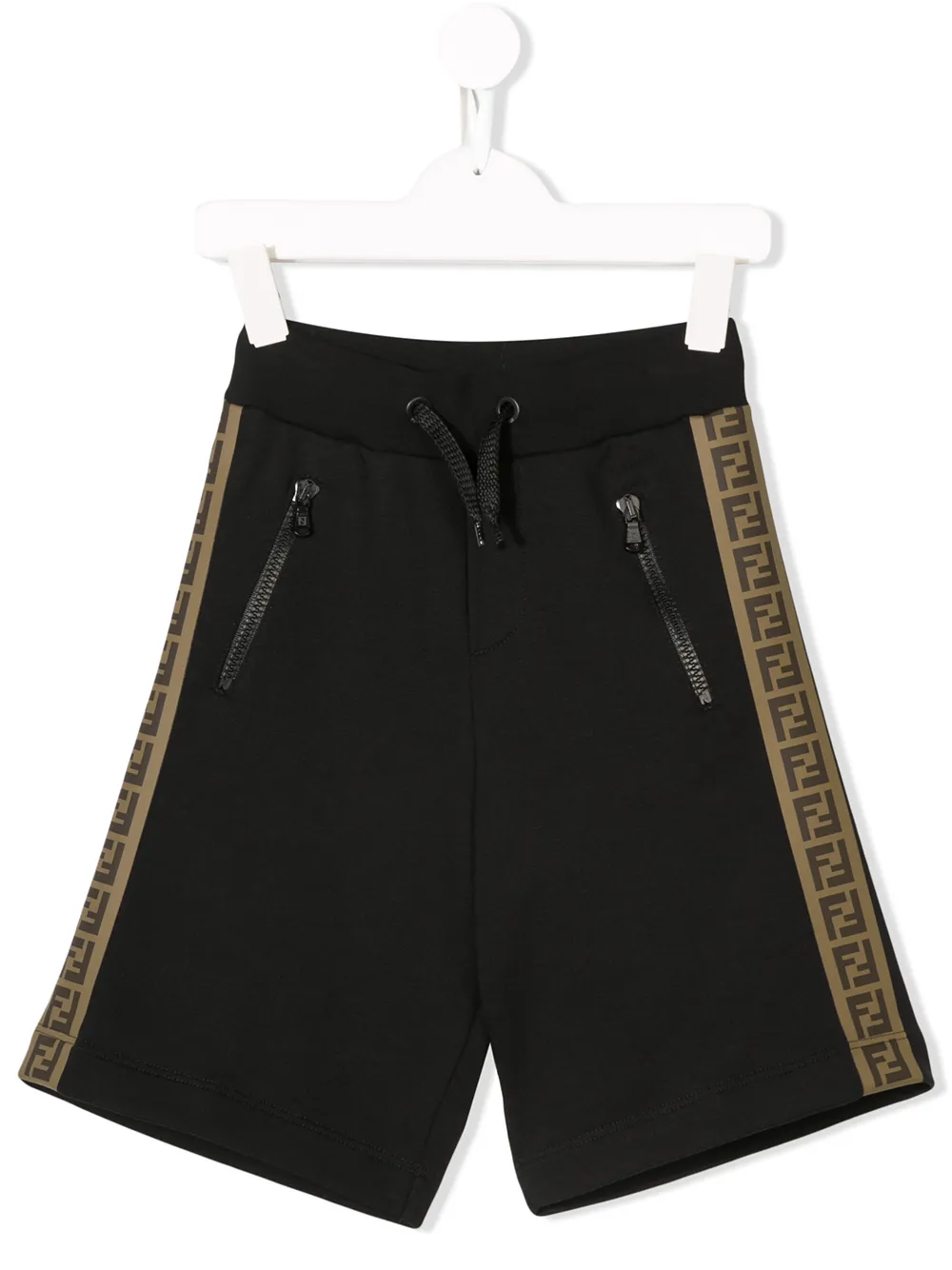 Fendi Kids шорты с полосками и логотипом Fendi Kids шорты с полосками и логотипом