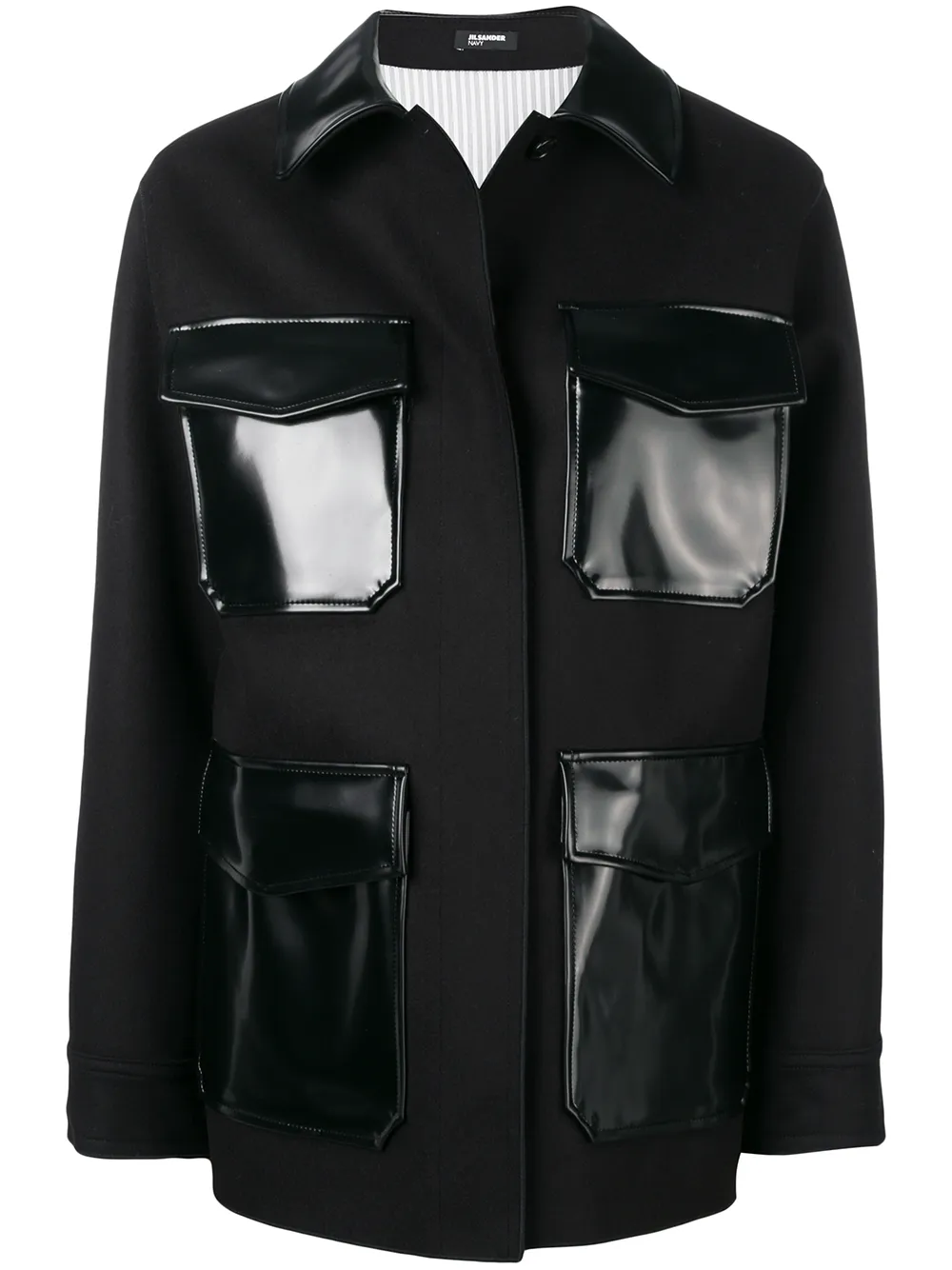 Jil Sander Navy куртка с контрастными карманами