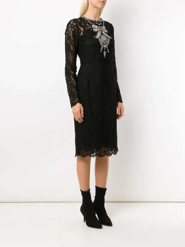 a fine romance black lace sheath dress