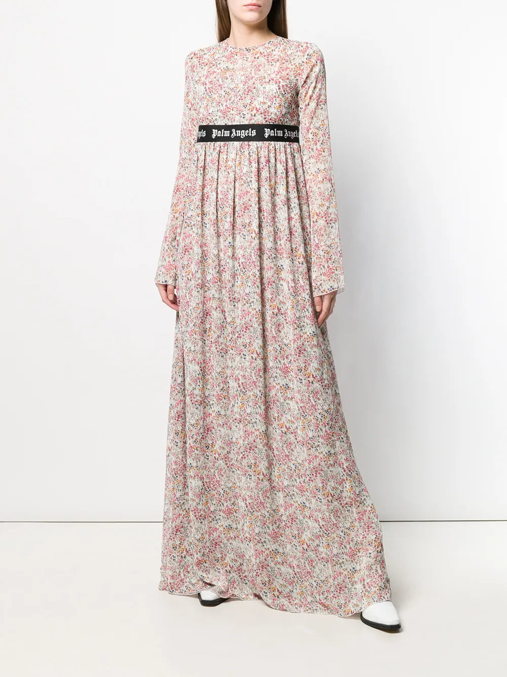 Palm Angels maxi-jurk met bloemendessin - Wit