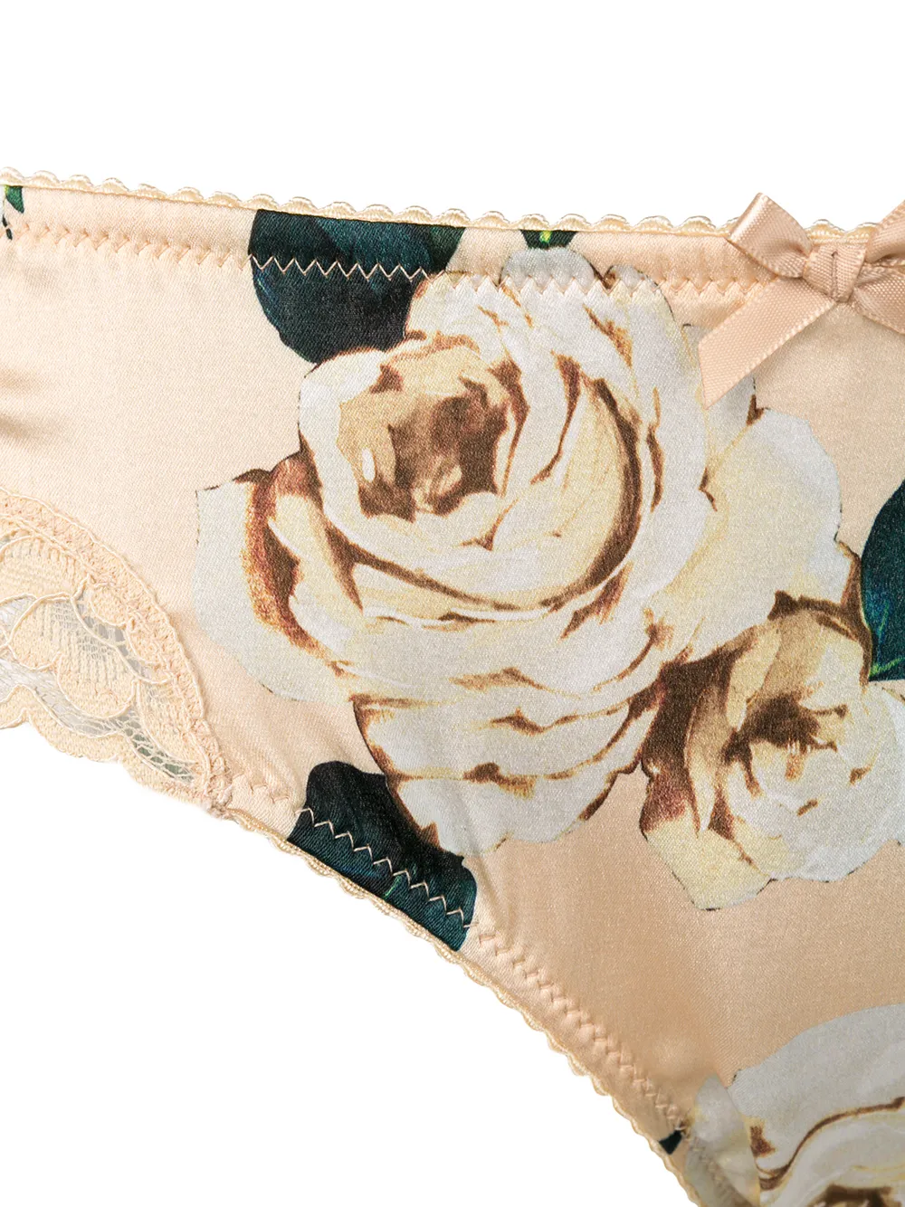  Dolce & Gabbana Floral-print Side-lace Briefs - Brown 
