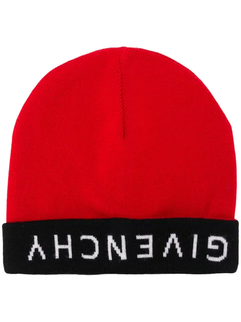 Givenchy Reverse Logo Beanie In Red