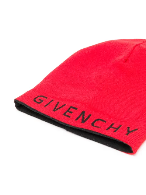 Givenchy Reverse Logo Beanie In Red