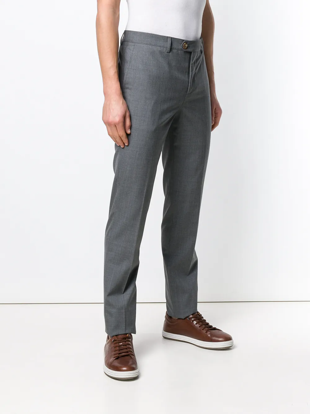 Brunello Cucinelli slim-fit pantalon Grijs