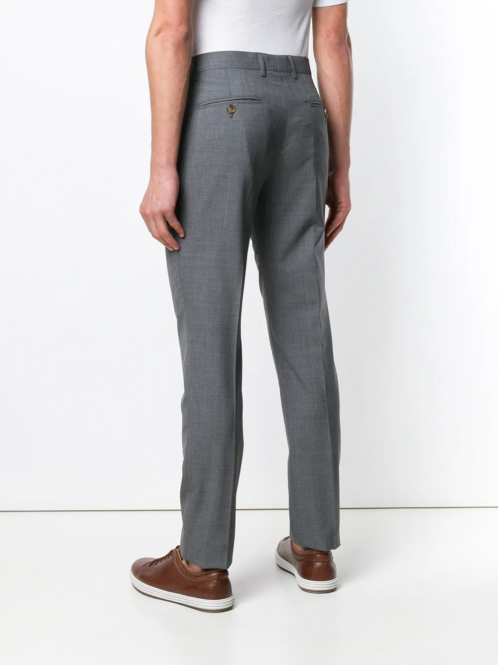 Brunello Cucinelli slim-fit pantalon Grijs