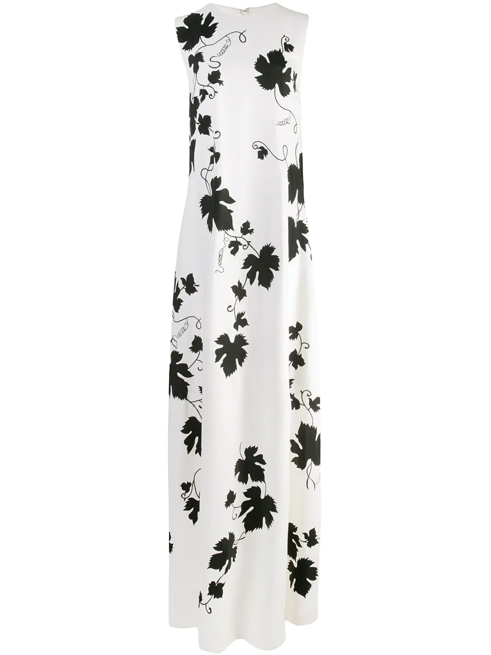 Oscar De La Renta Tops OSCAR DE LA RENTA MAXIKLEID MIT BLUMEN-PRINT - WEIß