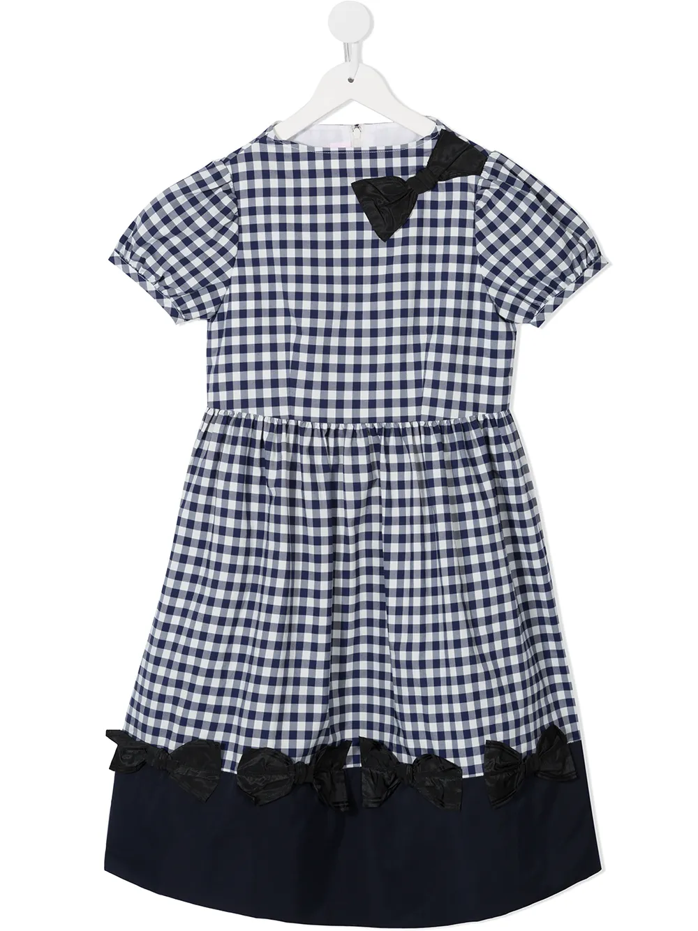 

Familiar gingham flared dress - White