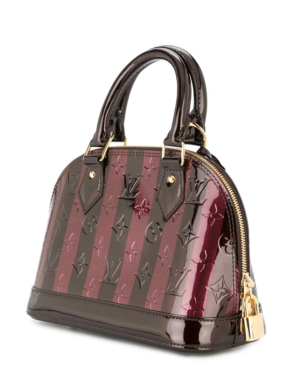 Louis Vuitton Red/Pink Monogram Vernis Rayures Alma BB Bag - ShopStyle