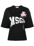 MSGM logo palm tree T-shirt - Black