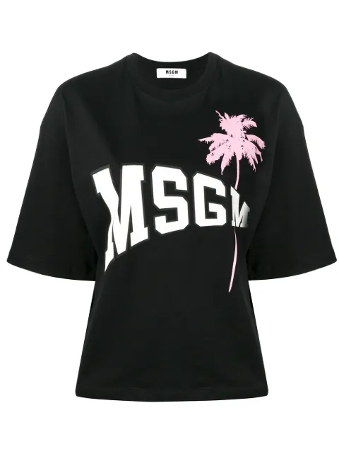 MSGM logo palm tree T-shirt