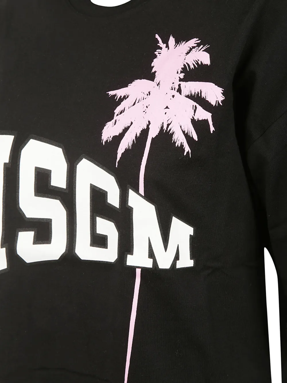  Msgm T Shirt Mit Logo   Schwarz 