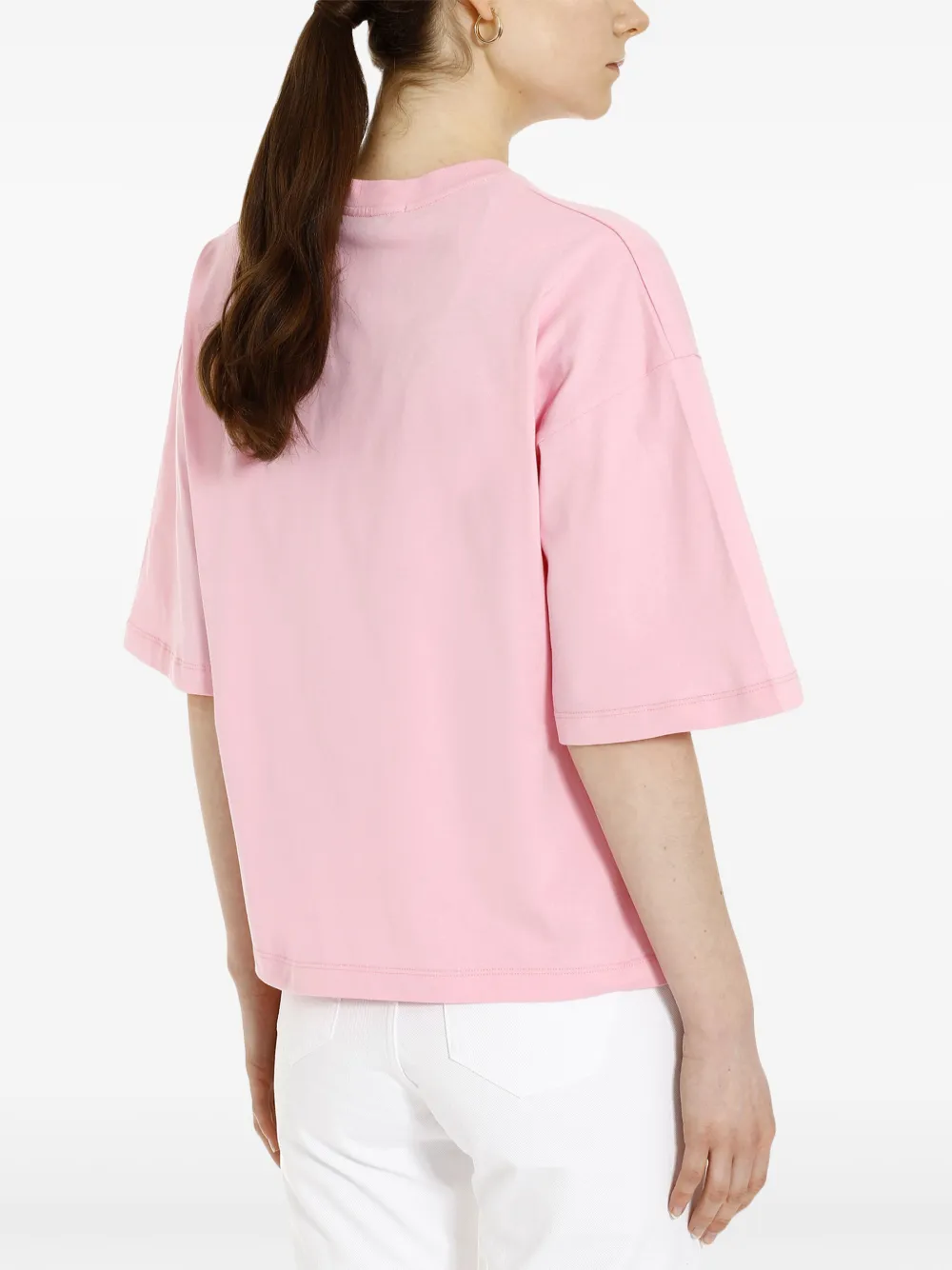 MSGM T -shirt met palmboom en logo Roze