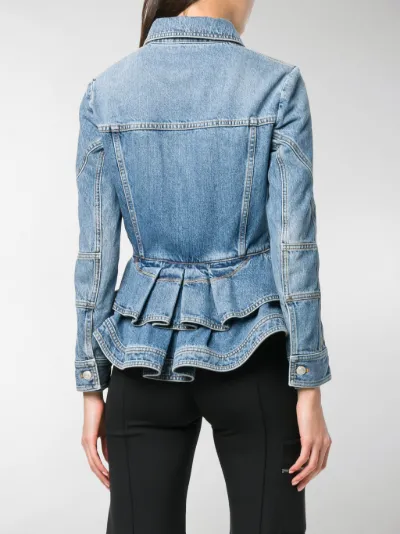 Alexander McQueen peplum denim jacket 