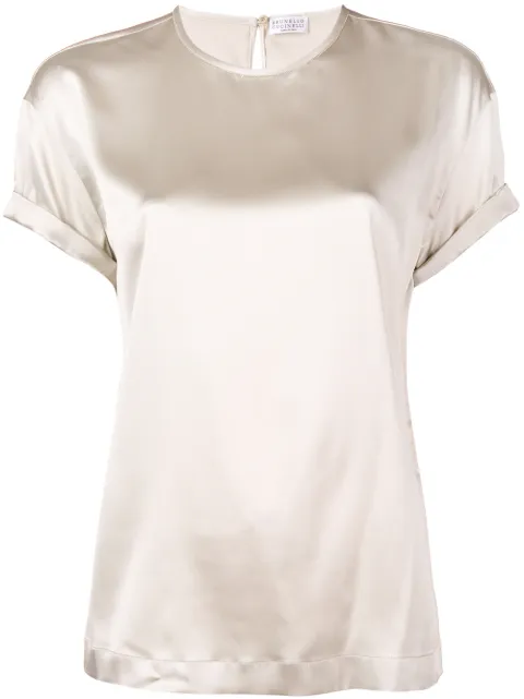 Click to view more detailed imagery on our partner's website Brunello Cucinelli Brass-embellished Blouse In Neutrals