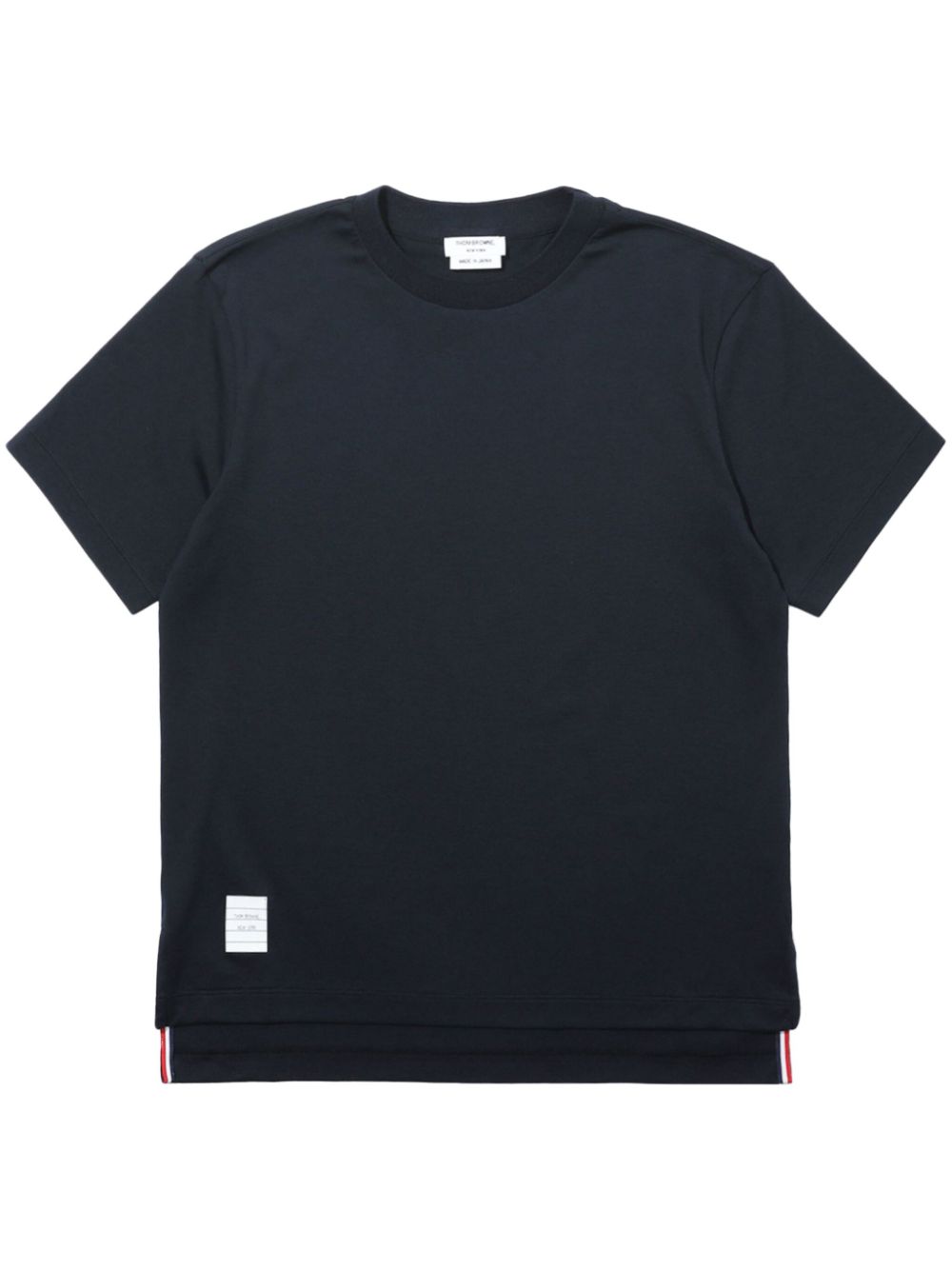 Thom Browne Slide Slits Relaxed Navy Tee - Blue