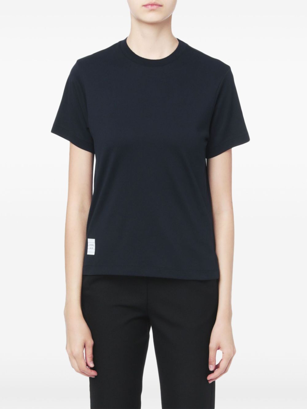 Thom Browne Slide Slits Relaxed Navy Tee - Blue