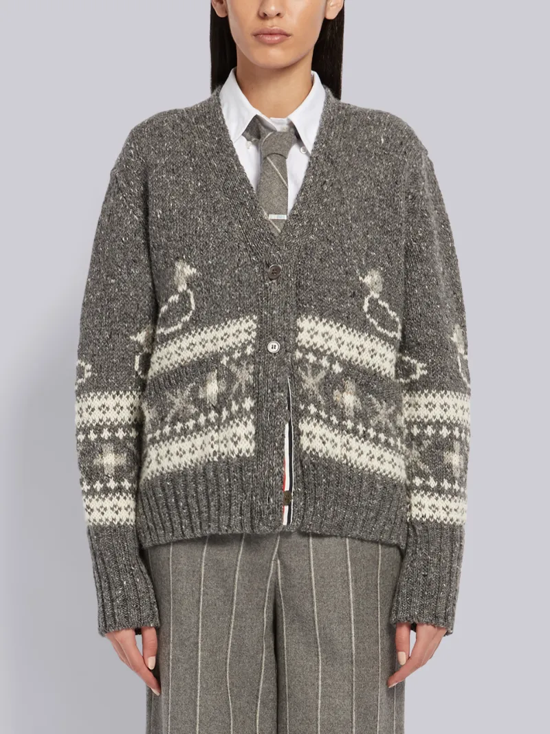 duck Fair Isle oversized cardigan 