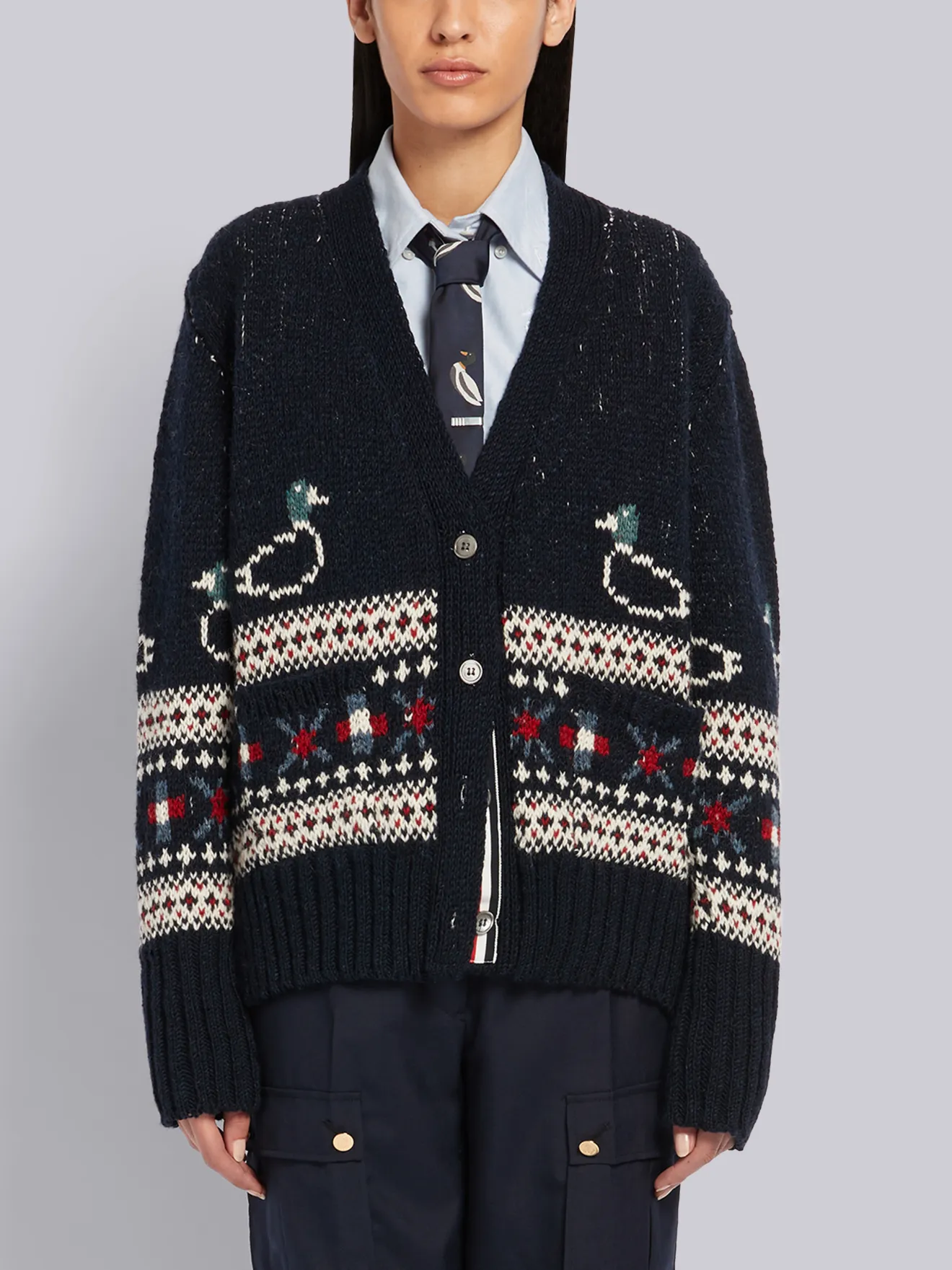 Duck Fair Isle oversized cardigan 