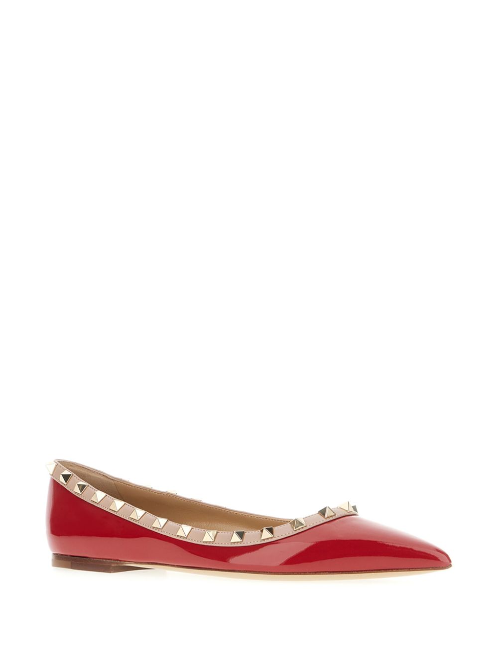 Valentino Garavani Rockstud ballerina's Rood