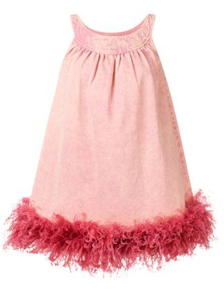 pink ostrich feather trim