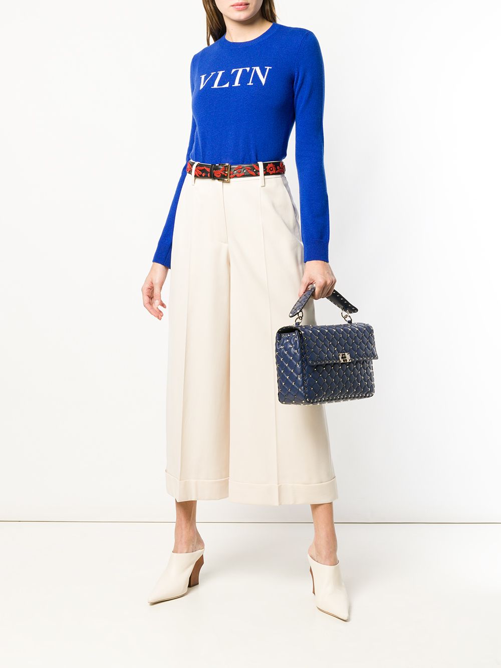 Shop Valentino Tailored Culottes In Dc4 Panna