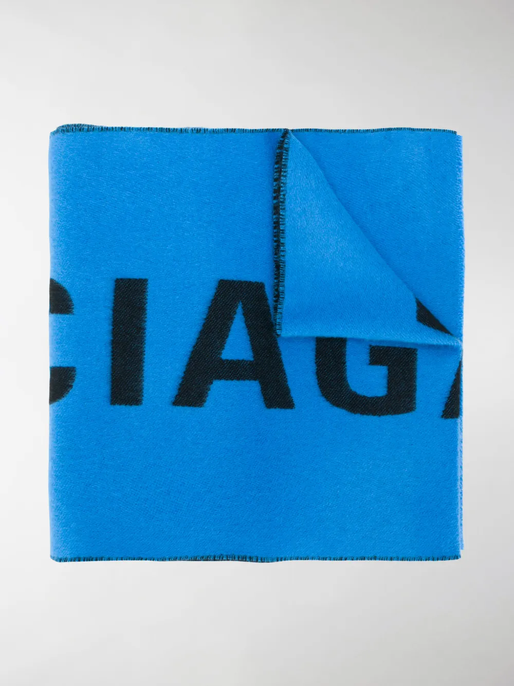 Click to view more detailed imagery on our partner's website Balenciaga Logo Intarsia Scarf In Blue