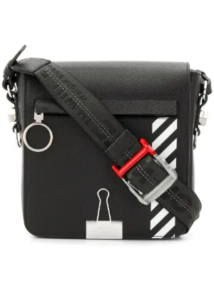 Off White Messenger Bags For Men Farfetch Off White Striped Detail Messenger Bag