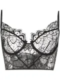 Kiki de Montparnasse Coquette lace longline bra - Black