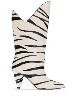 zebra print cowboy boots