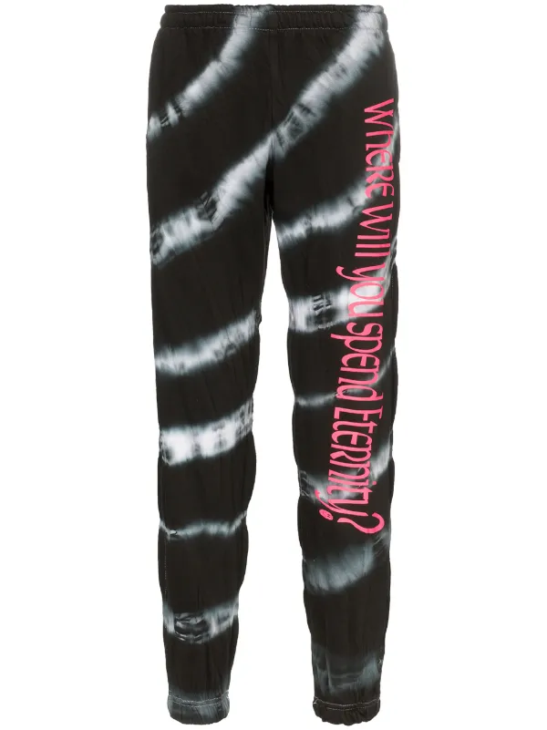 Ashley Williams Tie Dye Slogan Print Cotton Track Pants 84 Shop