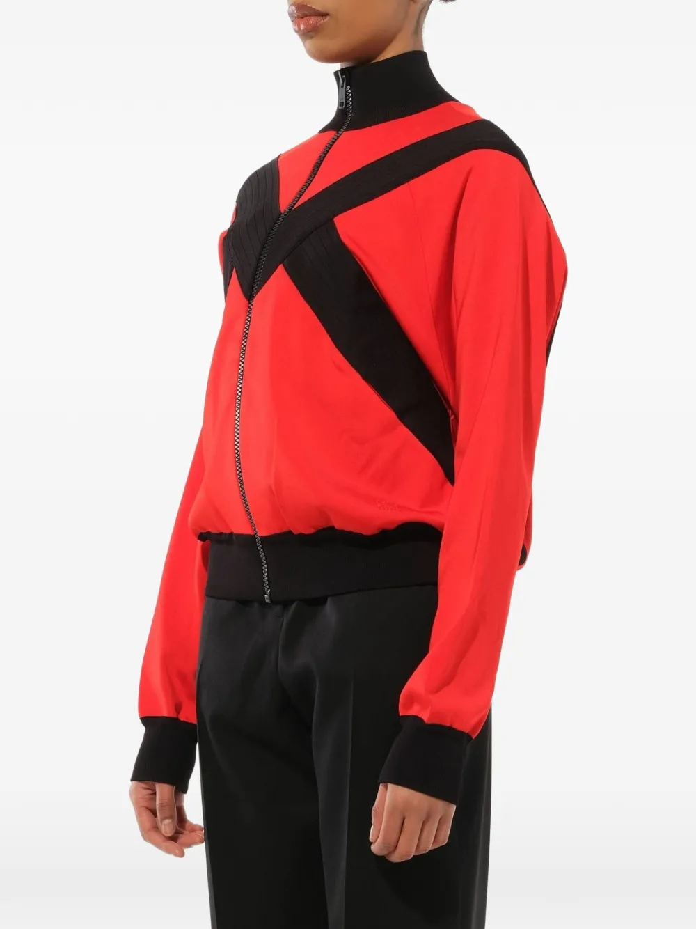 Givenchy jas met contrasterend pand en rits Rood