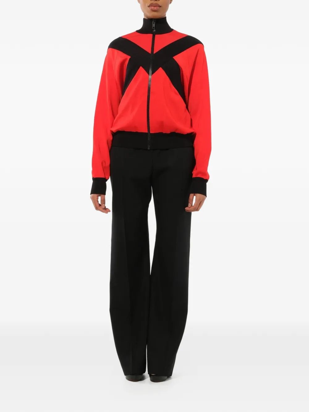 Givenchy jas met contrasterend pand en rits Rood