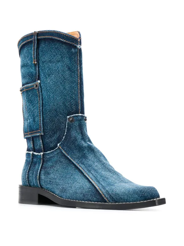 denim cowboy boots