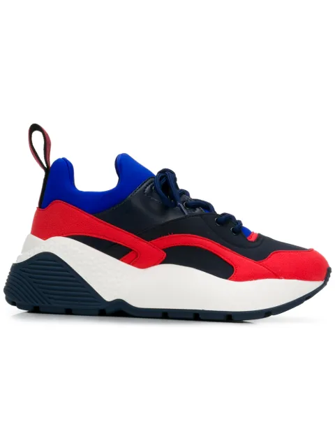 Click to view more detailed imagery on our partner's website Stella Mccartney Eclypse Faux Leather, Faux Suede And Neoprene Sneakers In Red