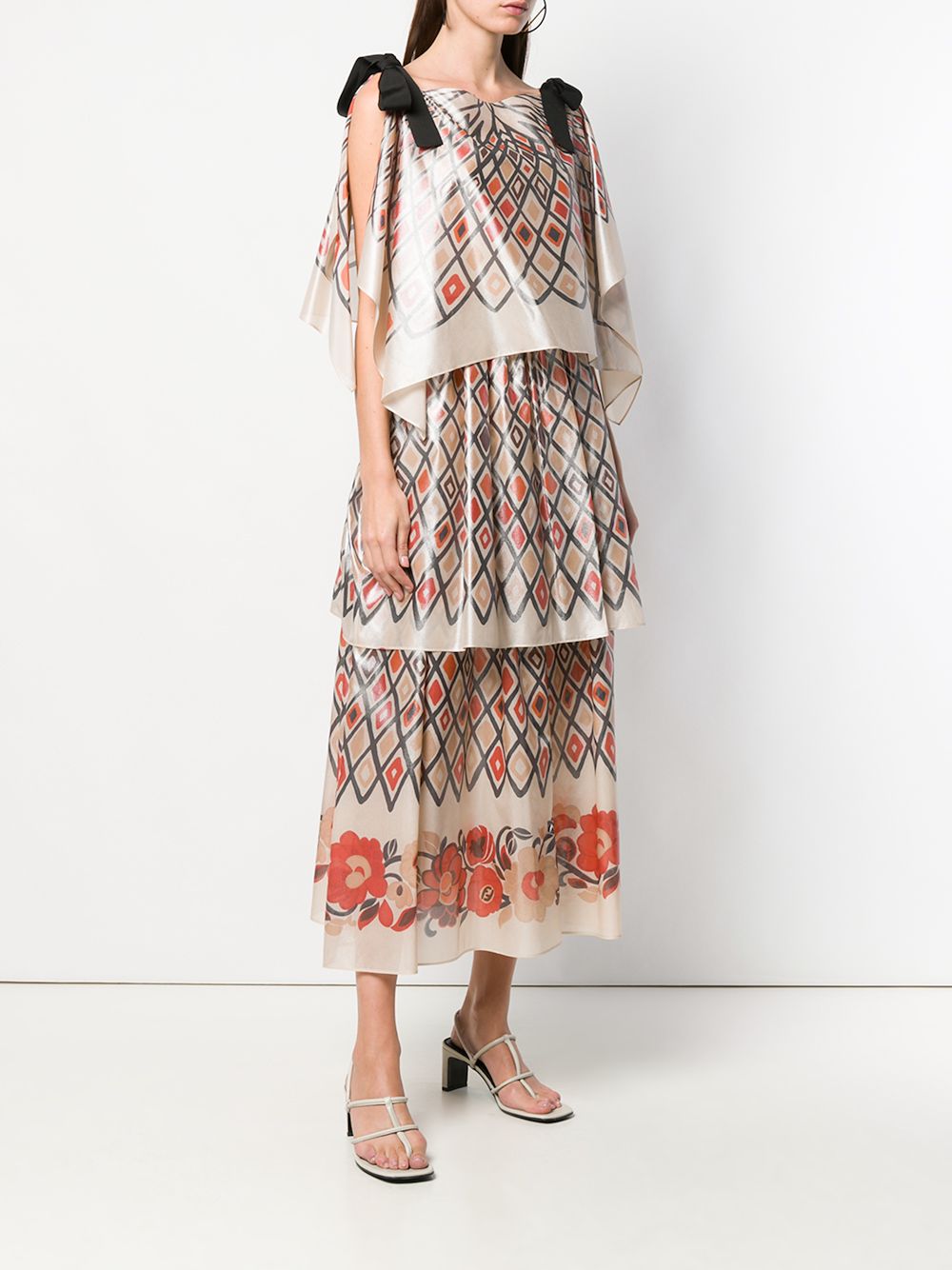 FENDI Geometrische jurk Beige