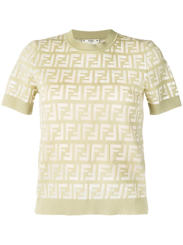 fendi ff motif knitted top