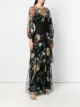 Fendi floral bird tulle embroidered dress