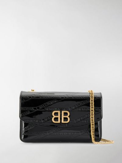 Balenciaga BB logo shoulder bag black | MODES