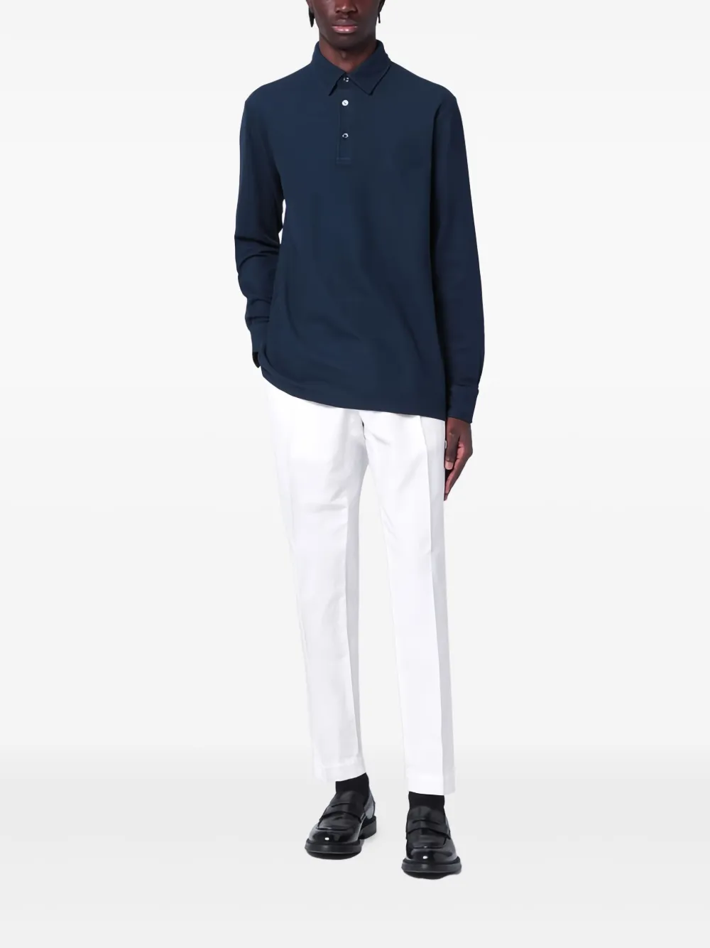 Loro Piana poloshirt met lange mouwen - Blauw