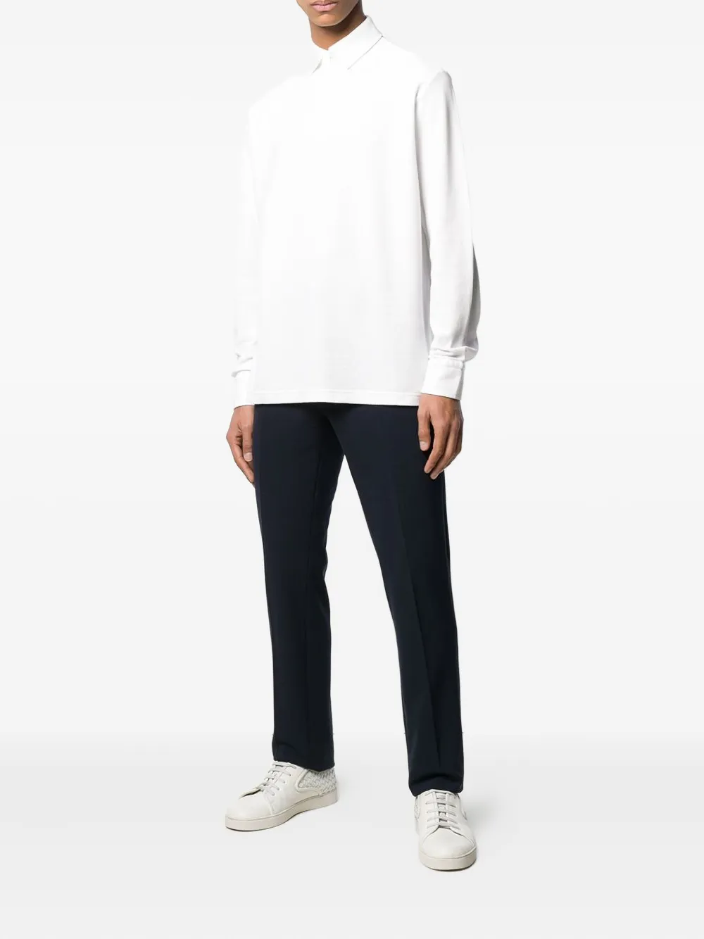 Loro Piana poloshirt met lange mouwen - Wit