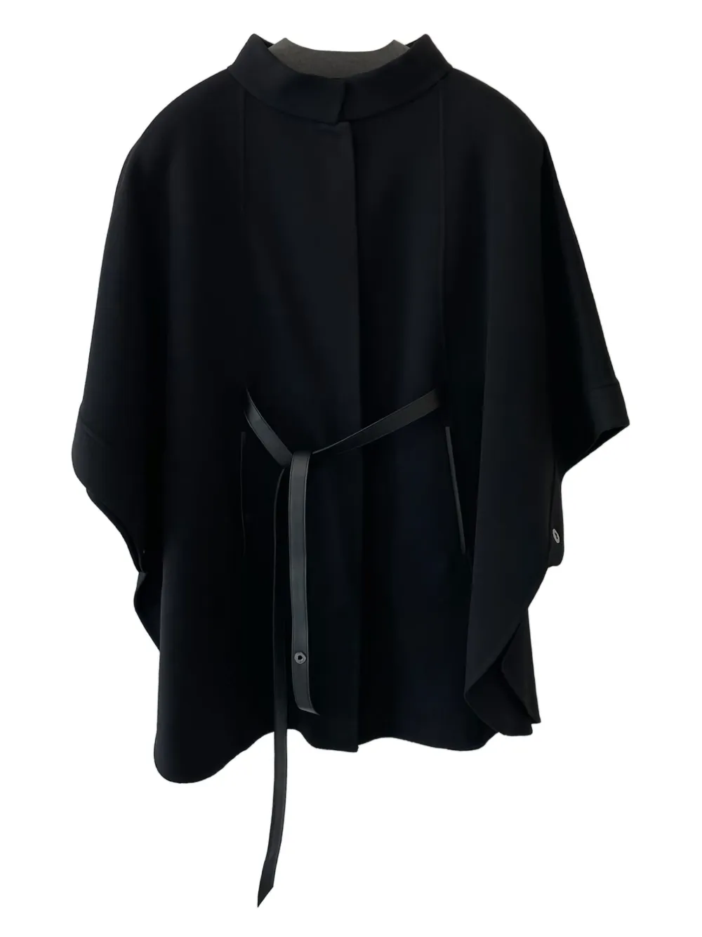 Loro Piana mantel met enkele rij knopen Zwart