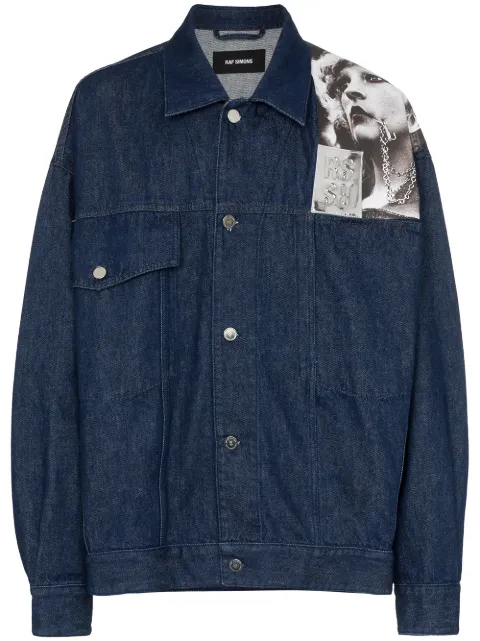 Click to view more detailed imagery on our partner's website Raf Simons Punkette Oversized Denim Jacket In Blue
