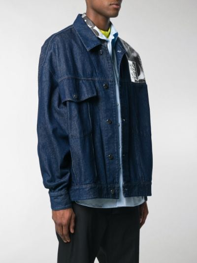 Raf Simons punkette oversized denim jacket blue | MODES