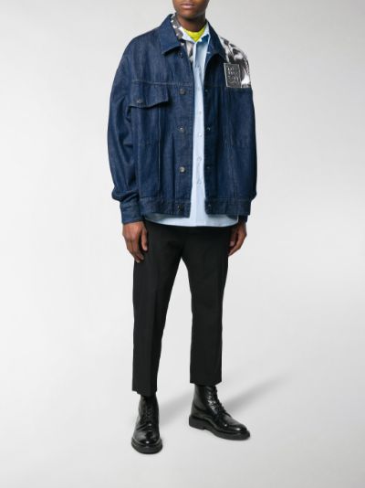 Raf Simons punkette oversized denim jacket blue | MODES