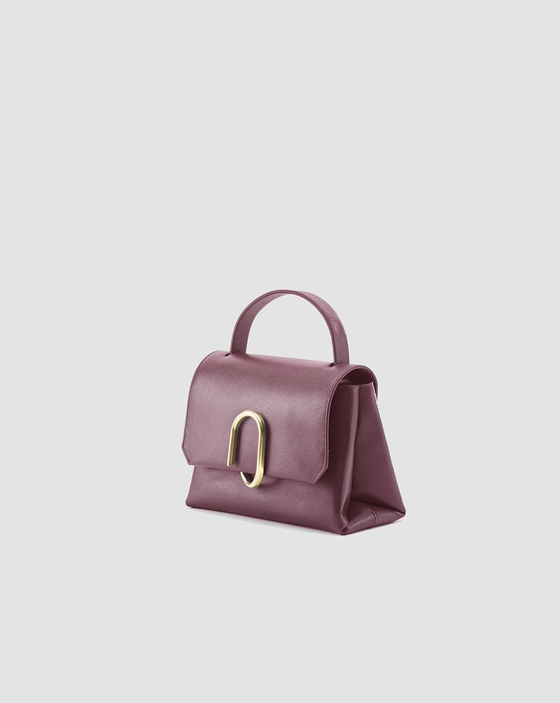 Alix Mini Top Handle Satchel-red #1 Alix Mini Top Handle Satchel, Bordeaux red calf leather Alix mini top handle satchel bag from 3.1 Phillip Lim featuring single top handle, adjustable detachable shoulder strap, foldover top, gold-tone hardware, partitioned compartment and internal slip pocket.- 1