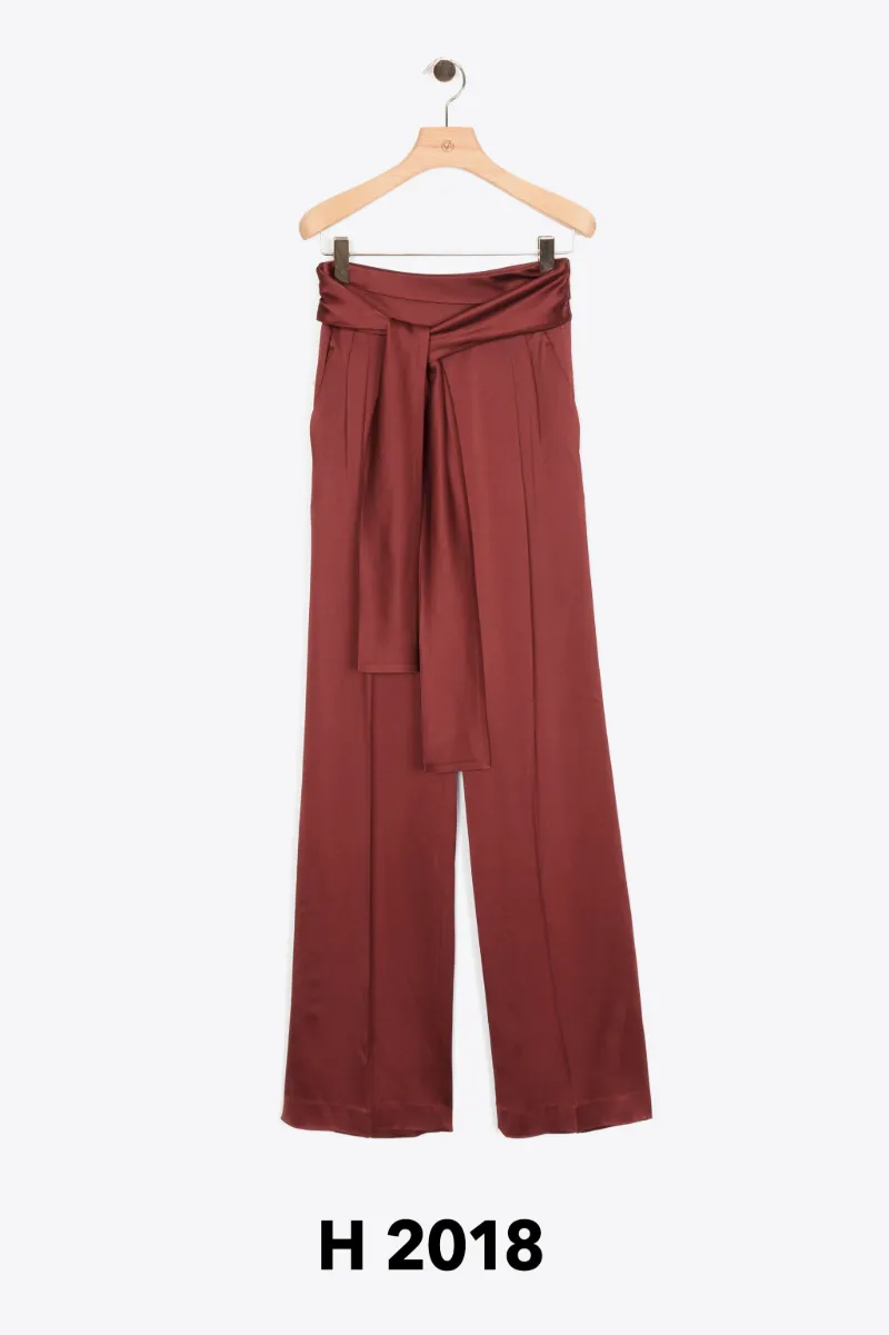 red crepe pants